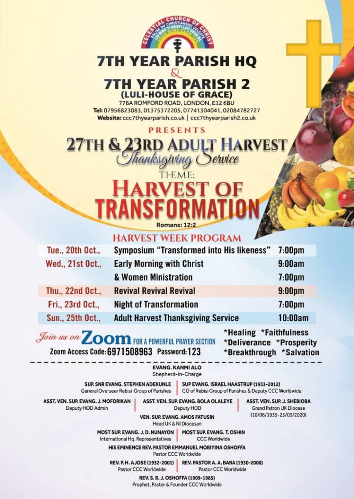 ccc 7th year parish luli house of grace adult harvest 2020 flyer
